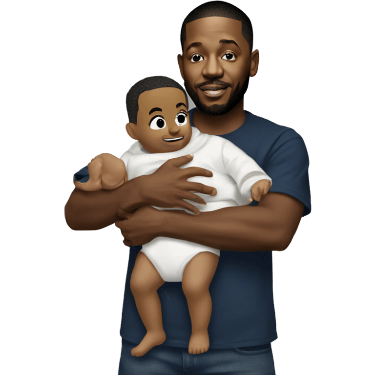 Kendrick Lamar holding baby Drake  emoji