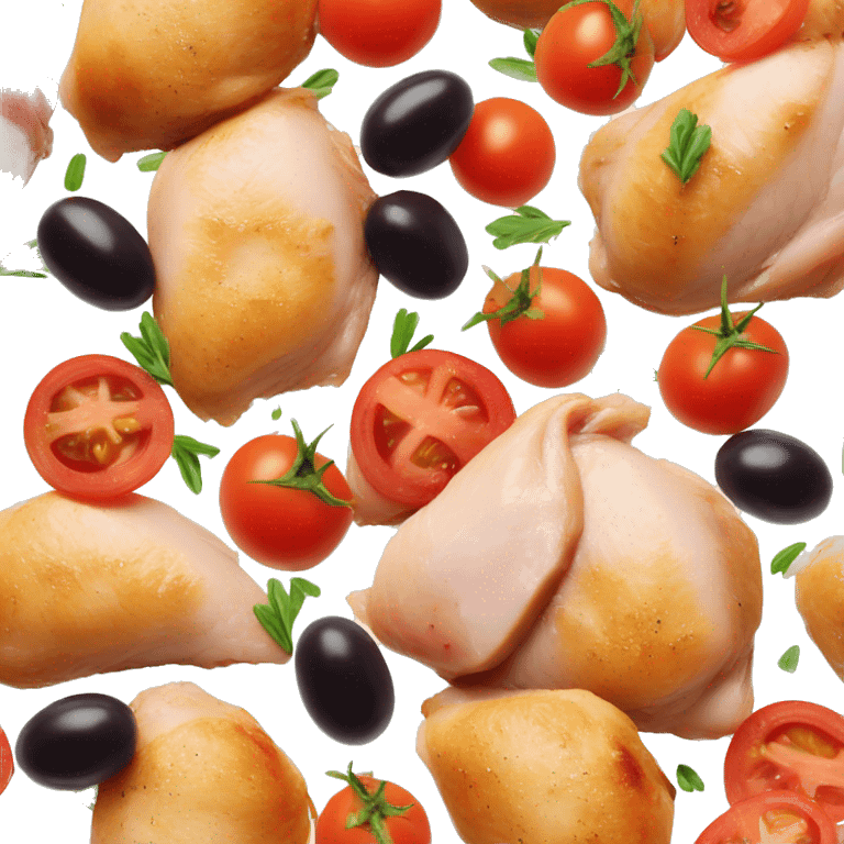 chicken breast with tomatoes and olives emoji