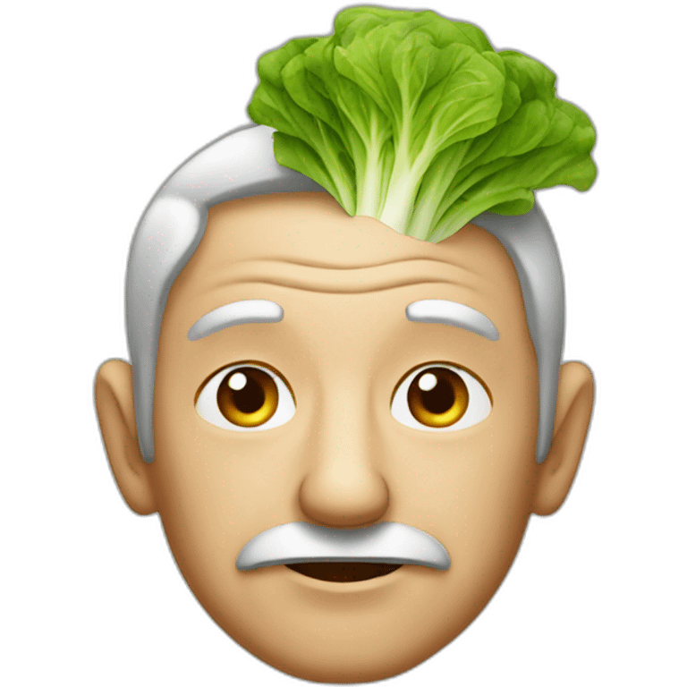 old man with lettuce on his head emoji