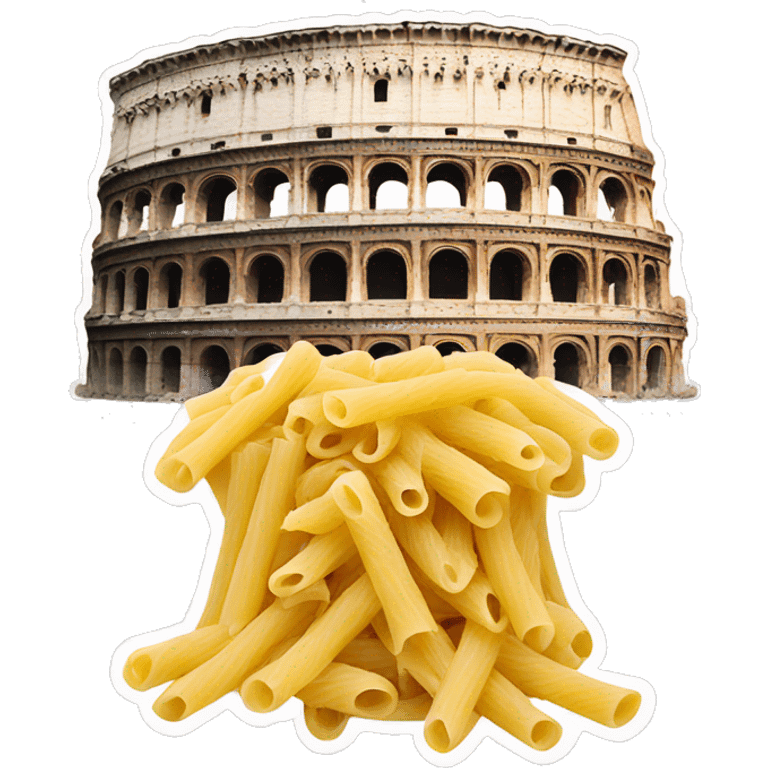 Colosseo with pasta emoji