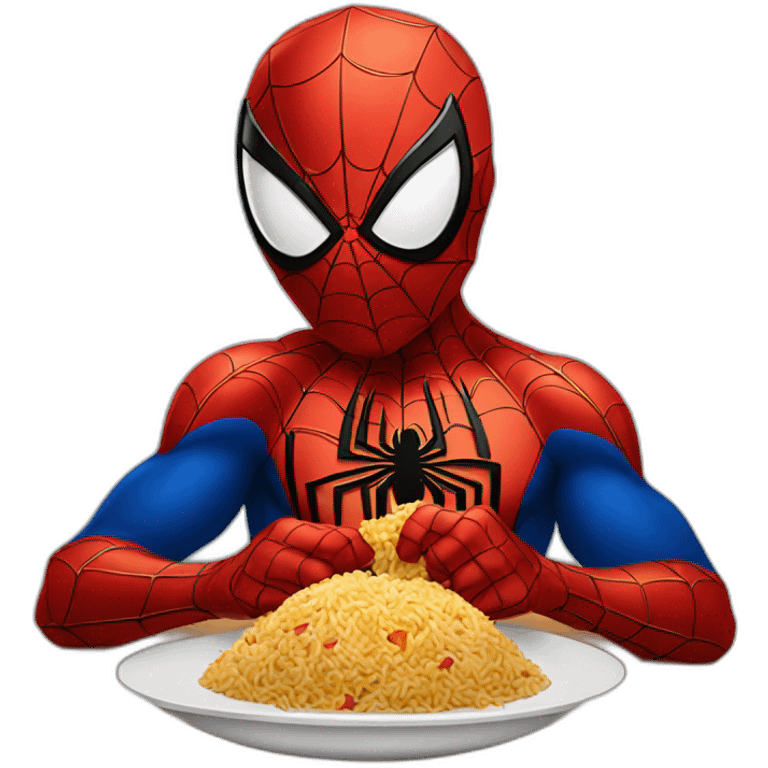 spiderman eating biriyani emoji