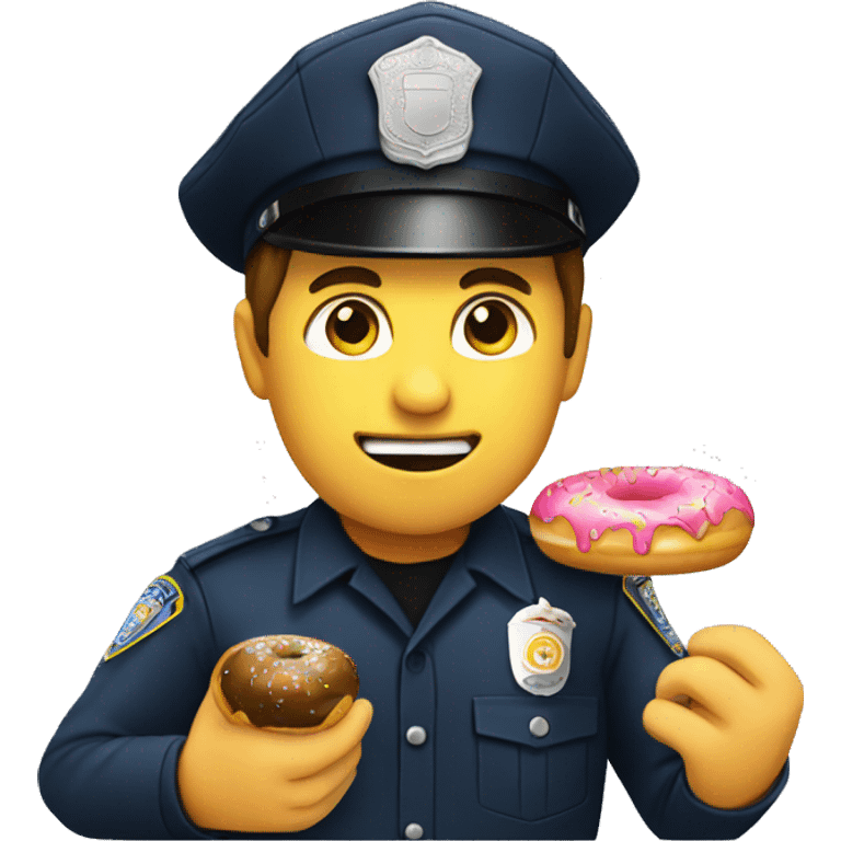 cop eating donut emoji