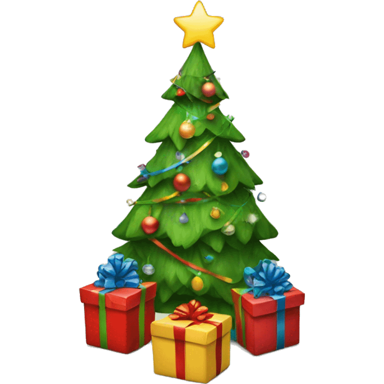 Christmas tree with gifts emoji