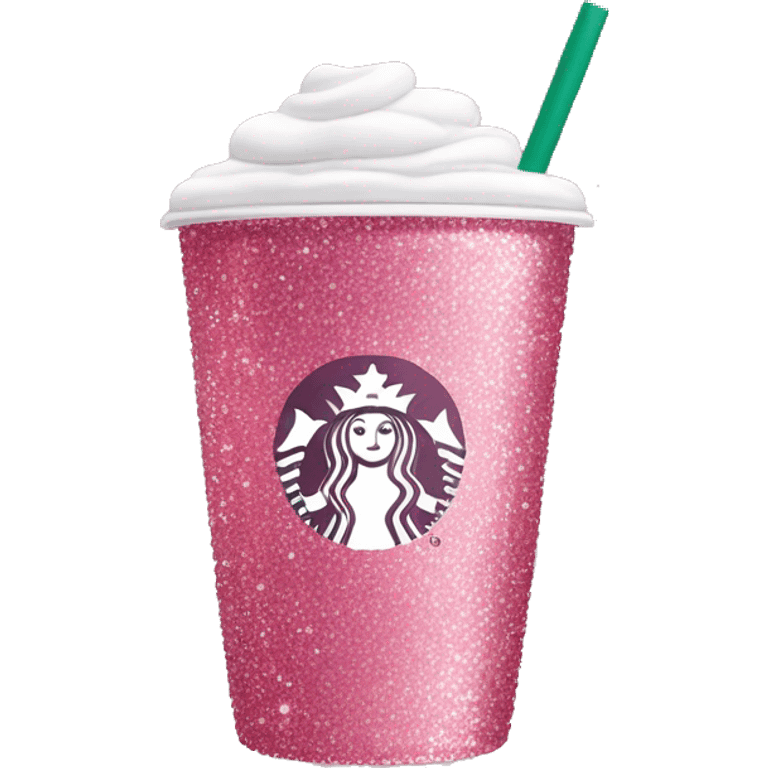 Sparkling pink starbucks coffee  emoji