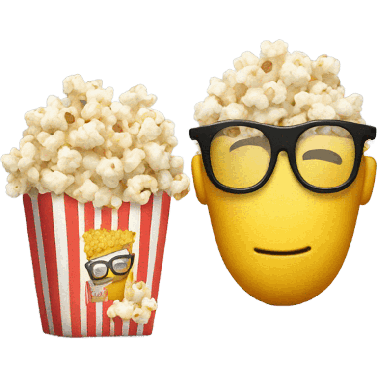 A popcorn kernel with glasses emoji