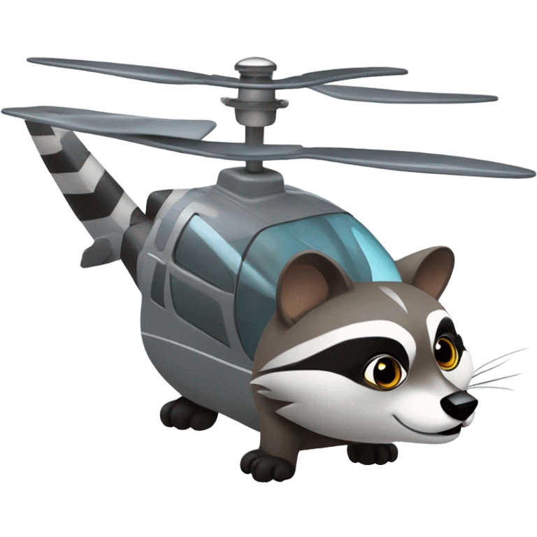 Helicopter raccoon emoji