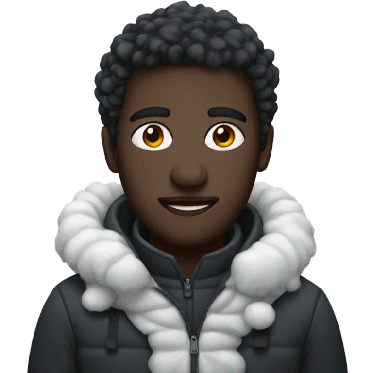 Dark guy in snow emoji