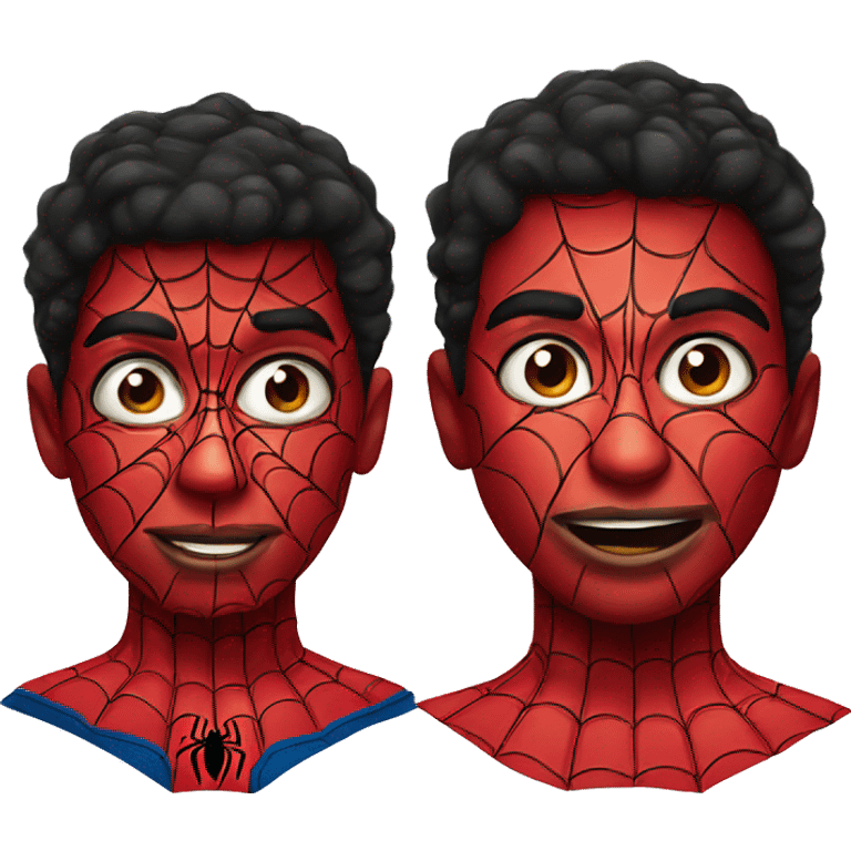 BOY FACE EMOJI WITH SPIDERMAN MAKEUP emoji