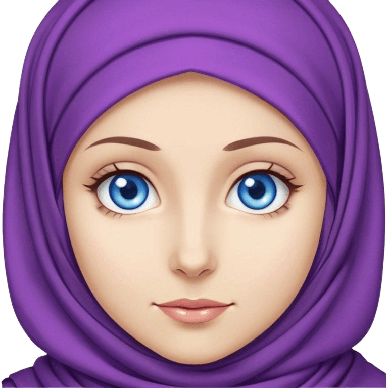 Turkish beautiful finish Konya girl blue eyes with purple color and ramadan hijab  emoji