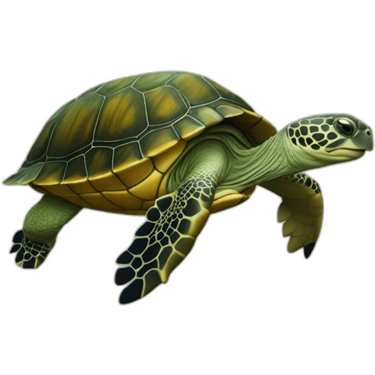 Tortues sur un dauphin emoji