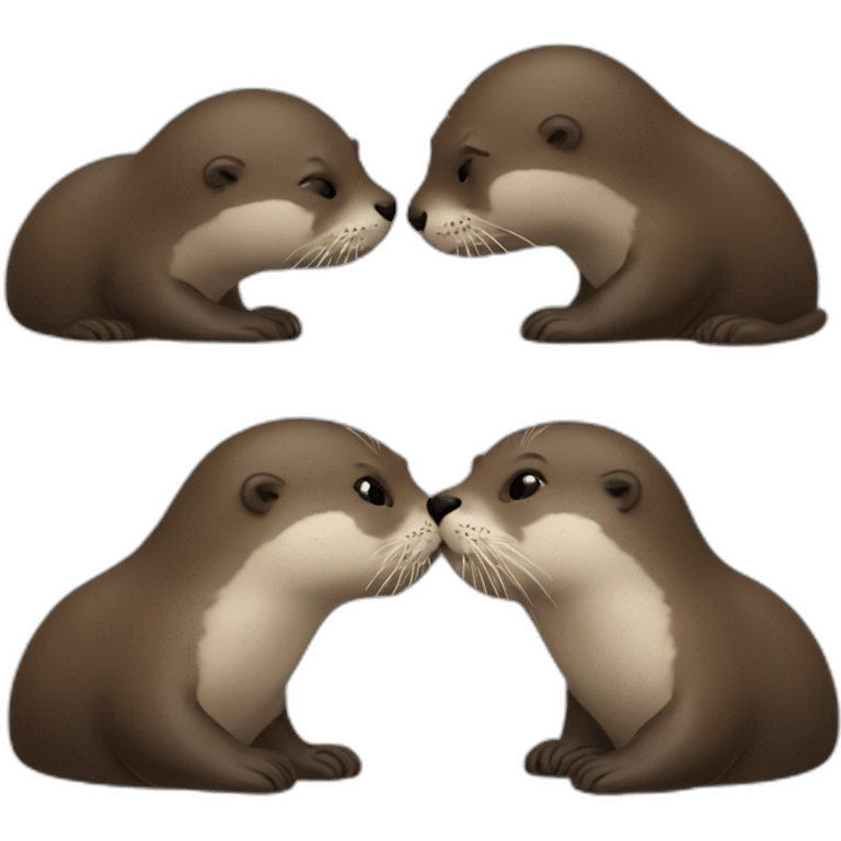 Otter kissing emoji