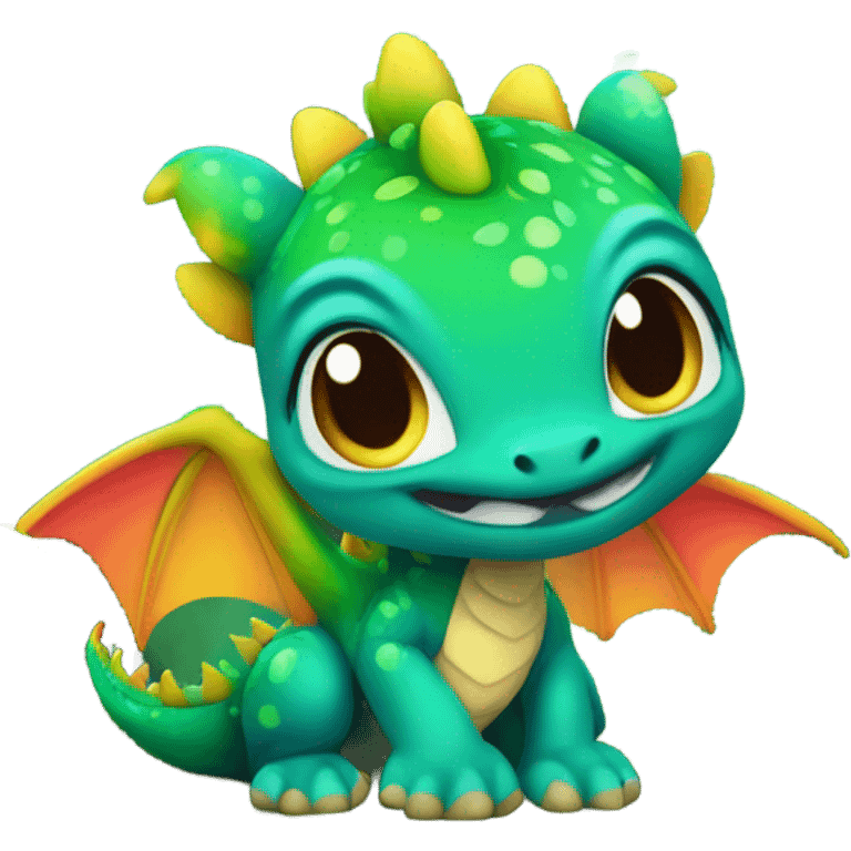 A baby dragon in the forest emoji