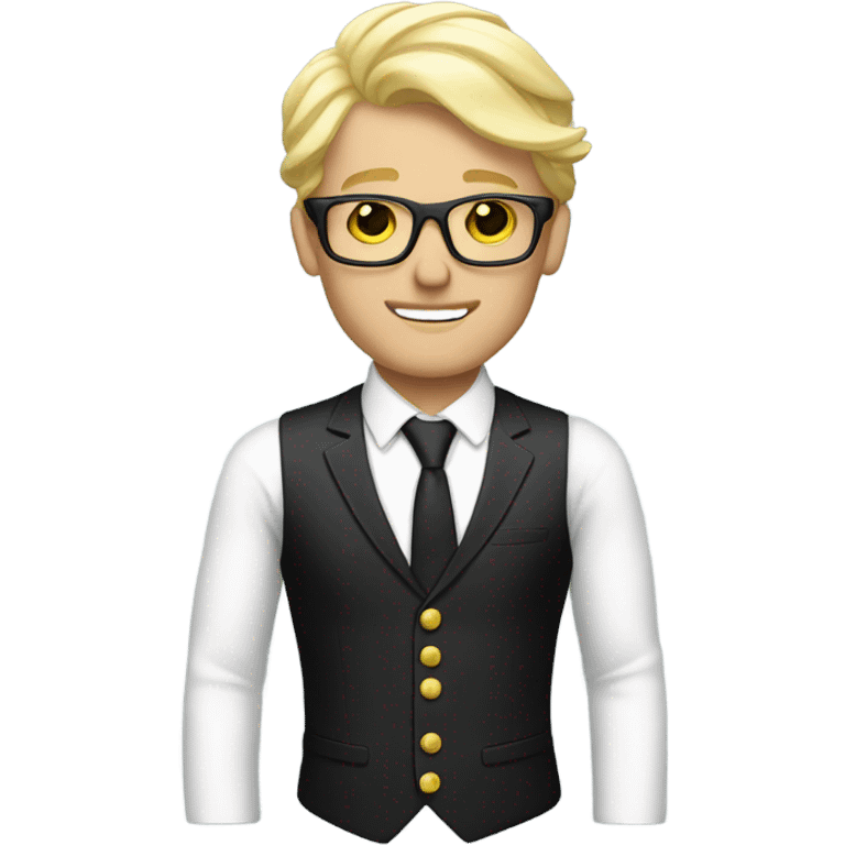 blonde male with stylish accessories emoji