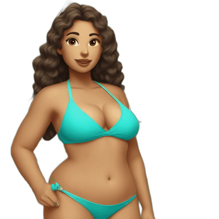 Slim-thicc Caucasian woman bikini pose (beach body) emoji