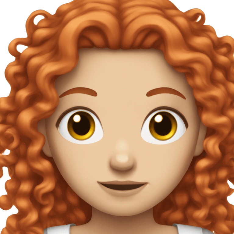 White girl with red curly long hair emoji