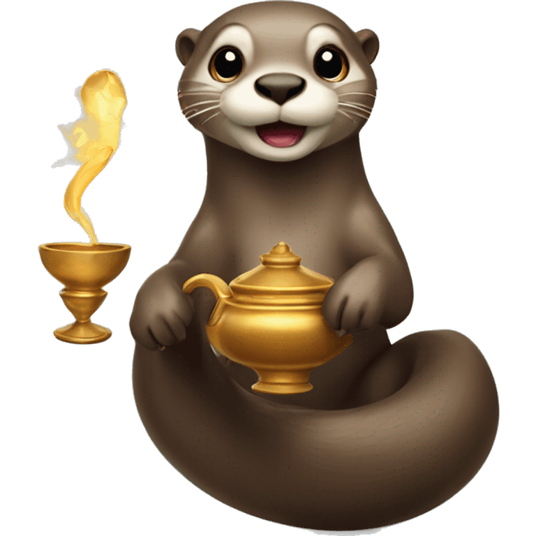 Otter coming out of genie lamp emoji