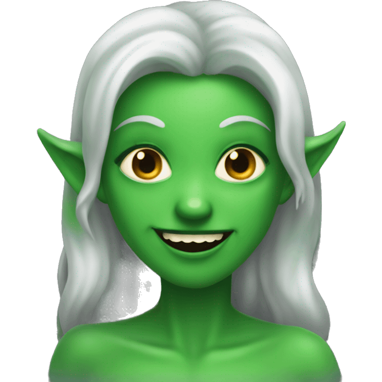 Create a green devil drooling Devil green beauty emoji