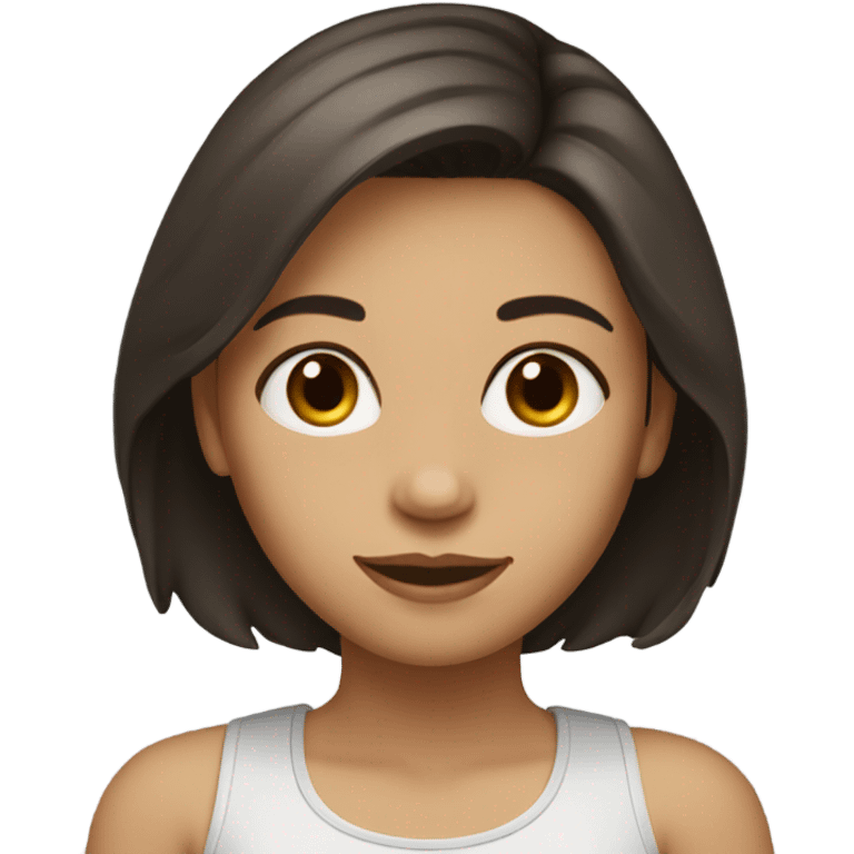 girl with dark brown hair shoulder length  emoji