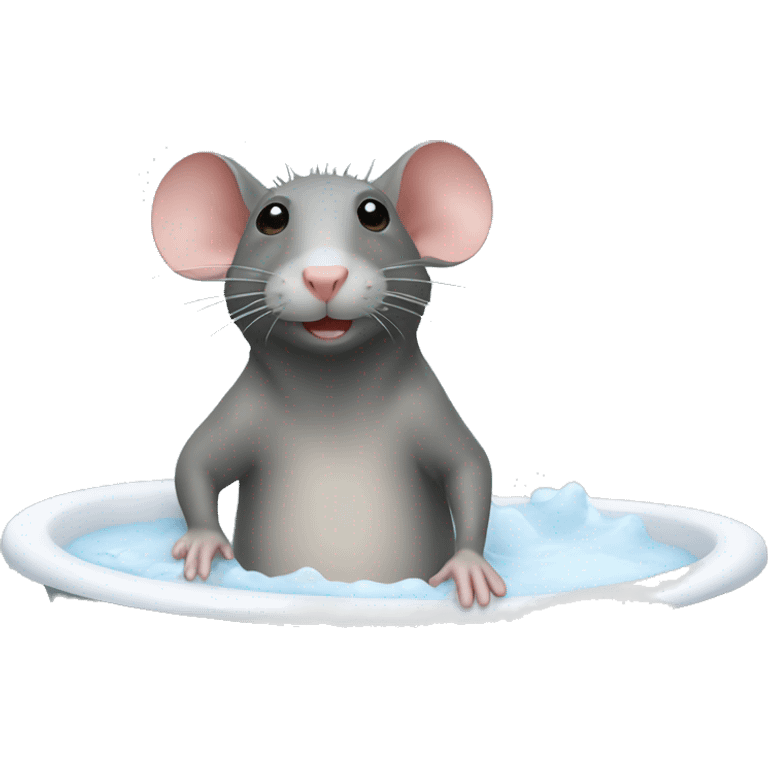 A rat in the bathtub emoji