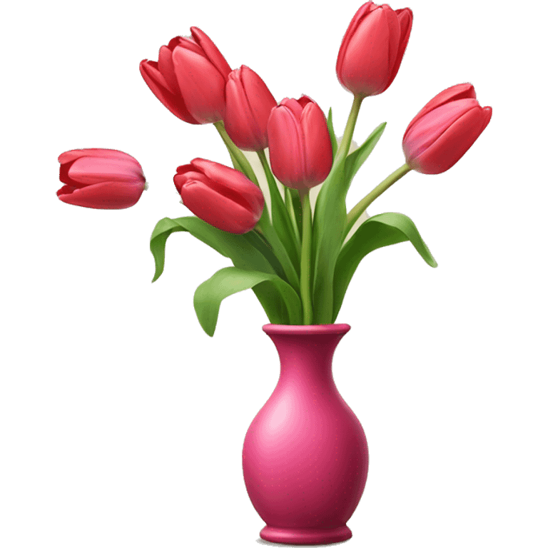 Tulips with vase and bows  emoji