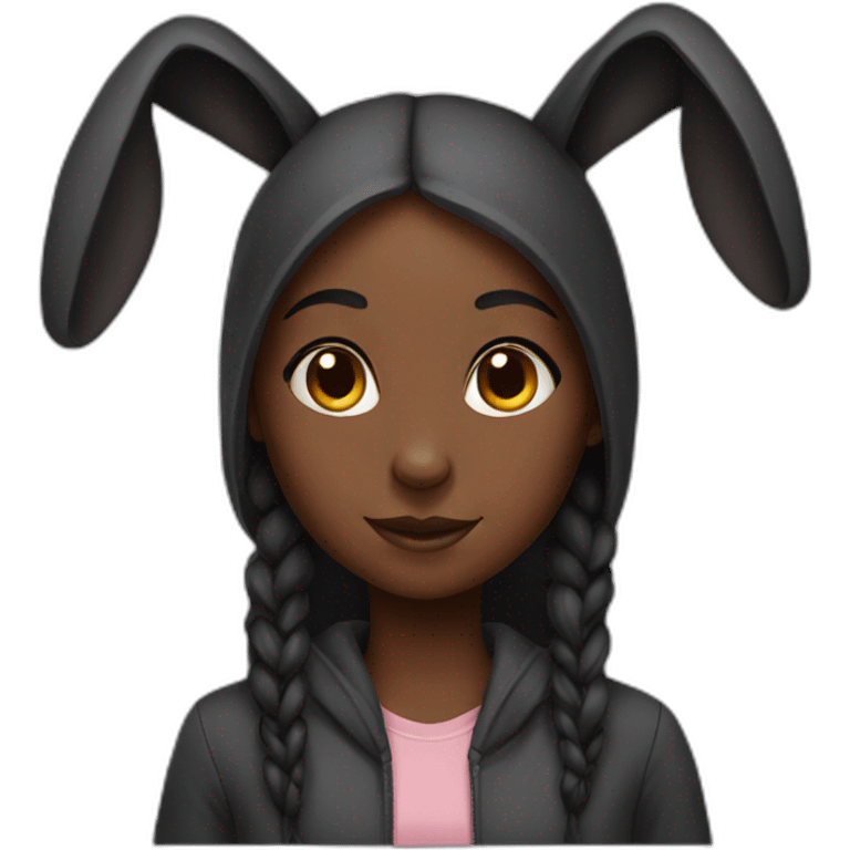 Black hare girl emoji