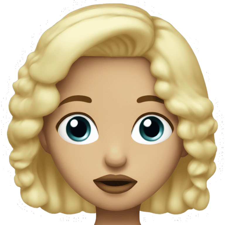 blonde girl blowing kiss emoji