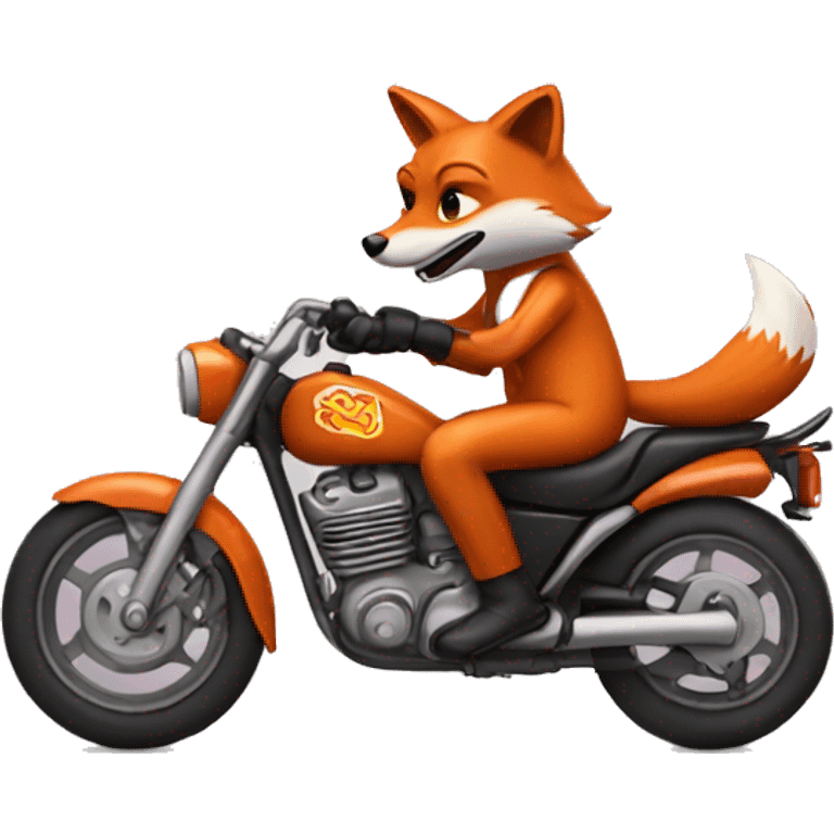 Fox riding a motorcycle  emoji