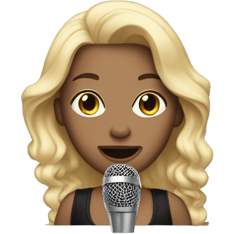 Super star blonde With a microphone emoji