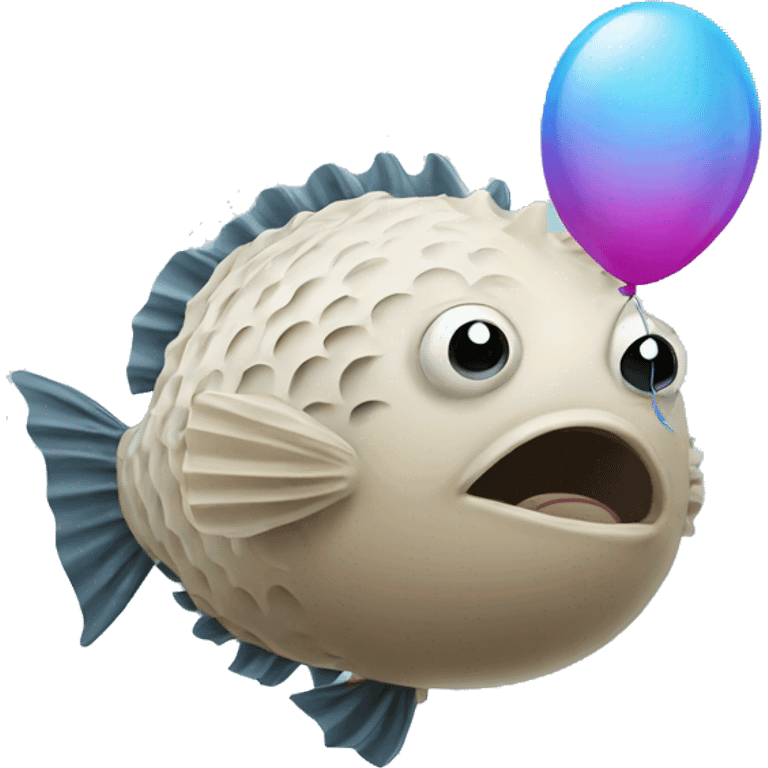 Blowfish with a balloon emoji