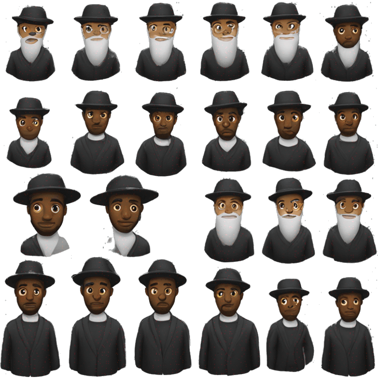 Black orthodox Jewish man with payos emoji