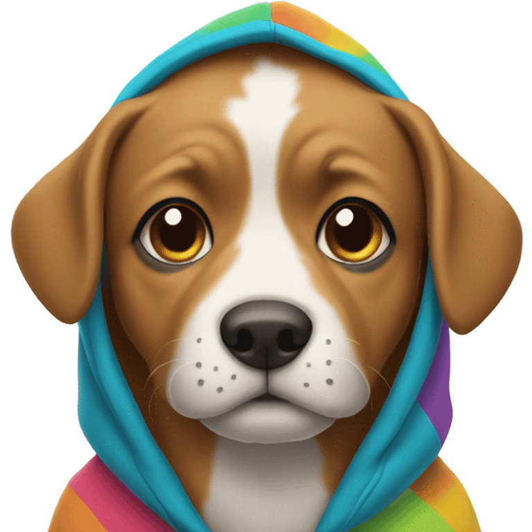 Dog wearing hoodie emoji