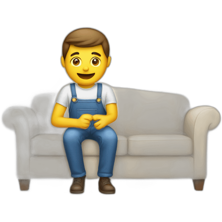 Man assembling a sofa emoji