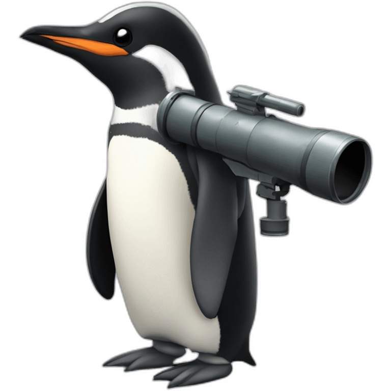 Penguin with bazooka emoji