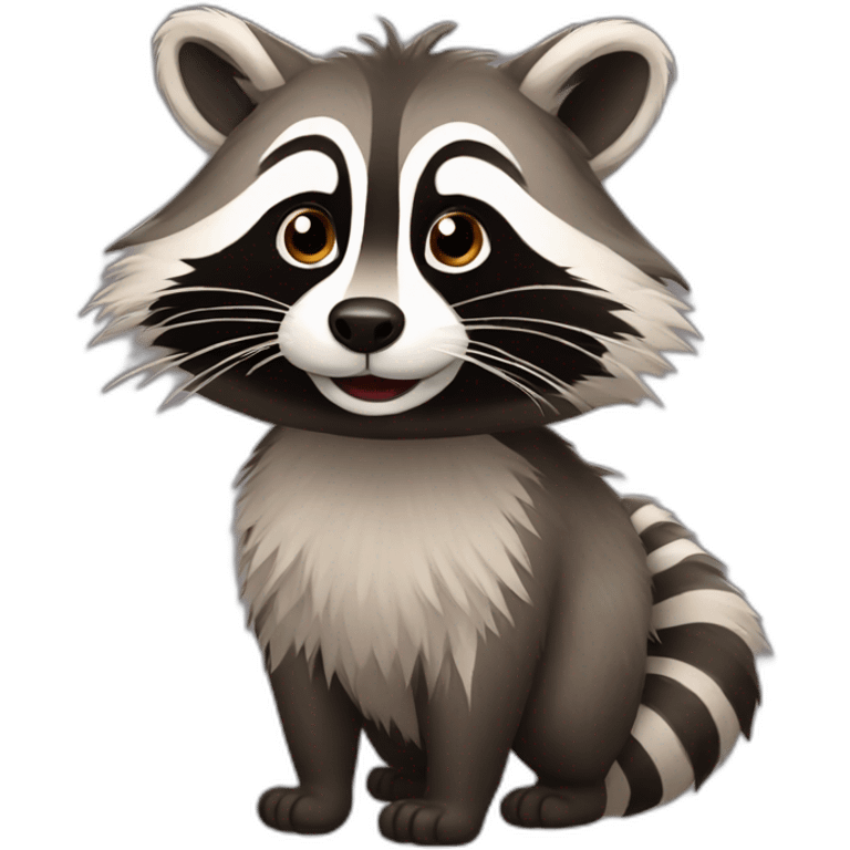 Racoon with long hair emoji