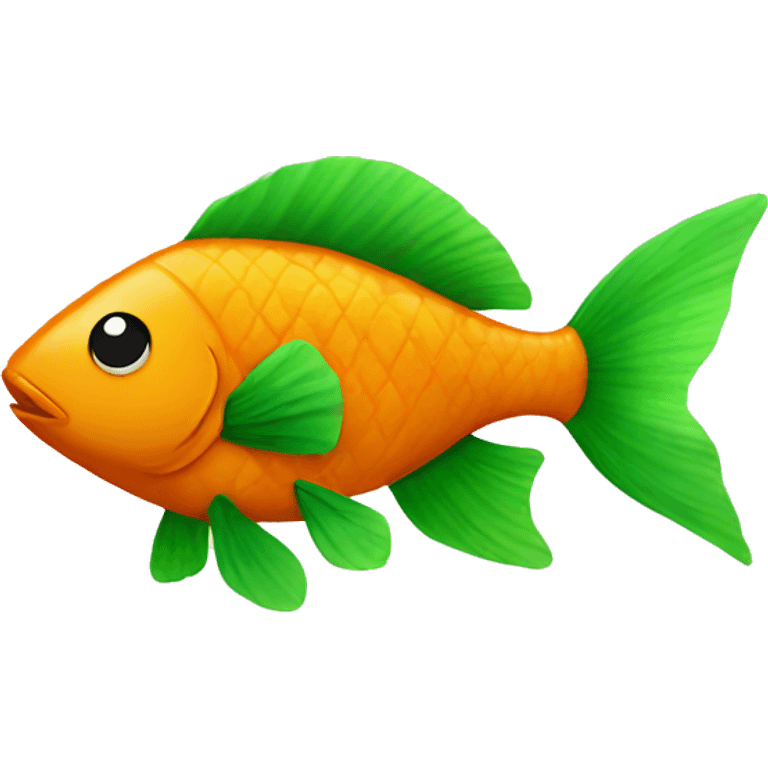 Orange fish with legs and green boots emoji