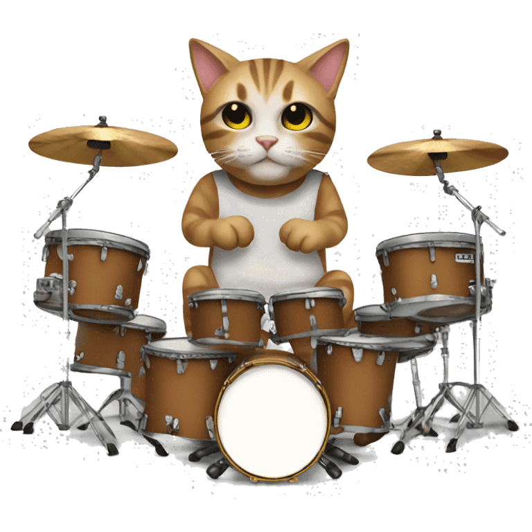 cat drummer cutest cool emoji