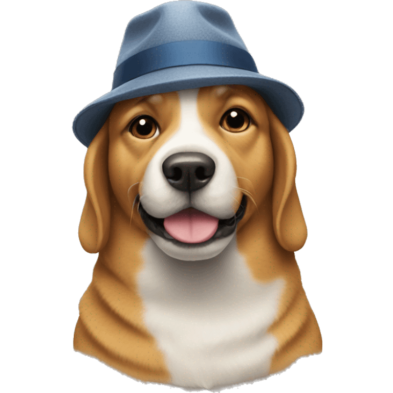 Dog wearing a hat emoji