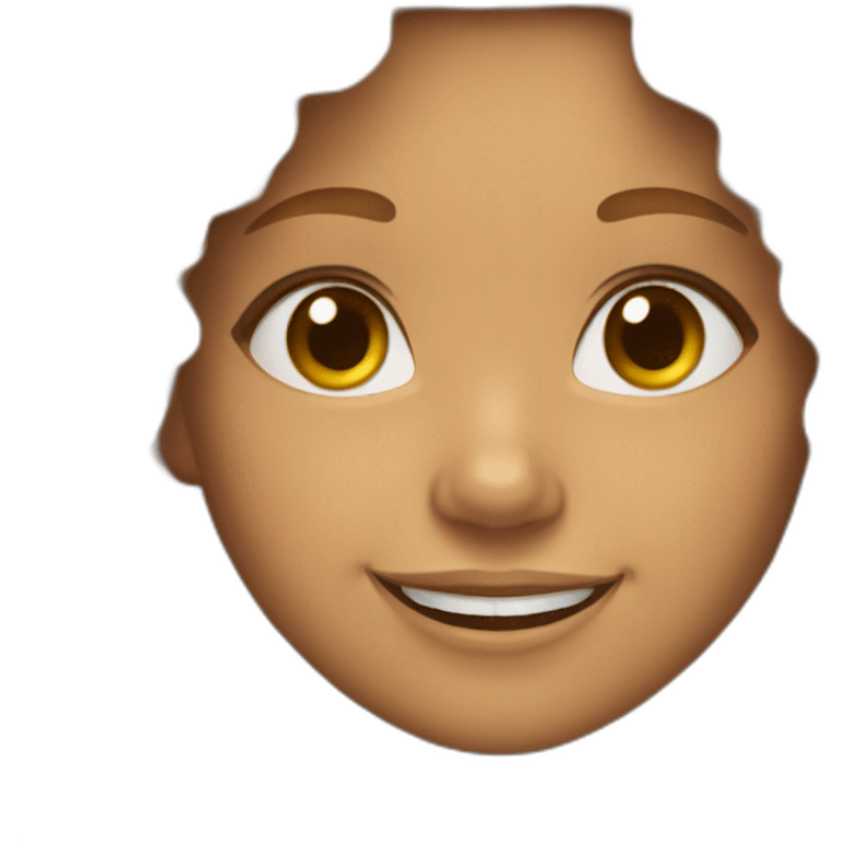 smiling girl with curly honey hair emoji