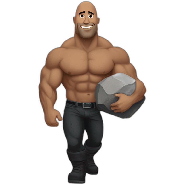 the rock holding boulder emoji