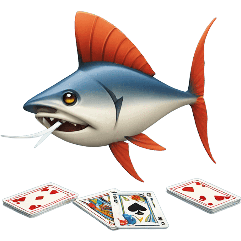 A swordfish playing cards emoji