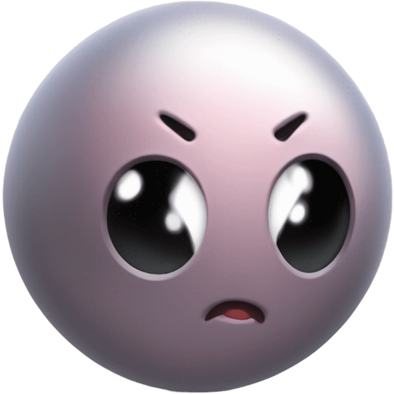 Metal cute black eyes Kirby ball driving on 4 car wheels emoji