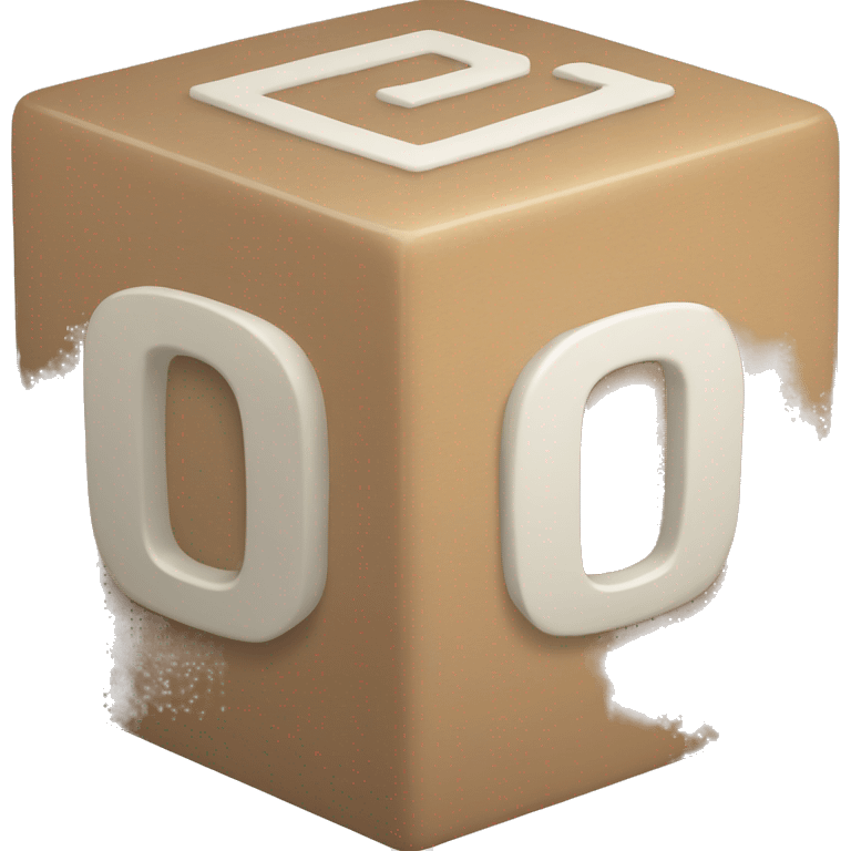 Create an emoji of a cube-shaped object with showing number 0 and 1 on the cube surface emoji