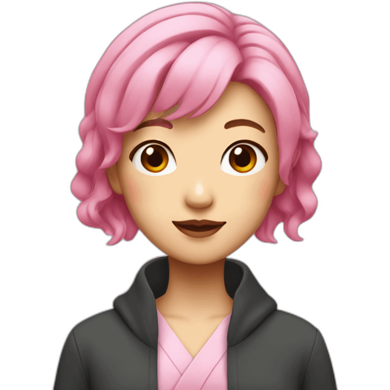 japanese woman with pink hair emoji