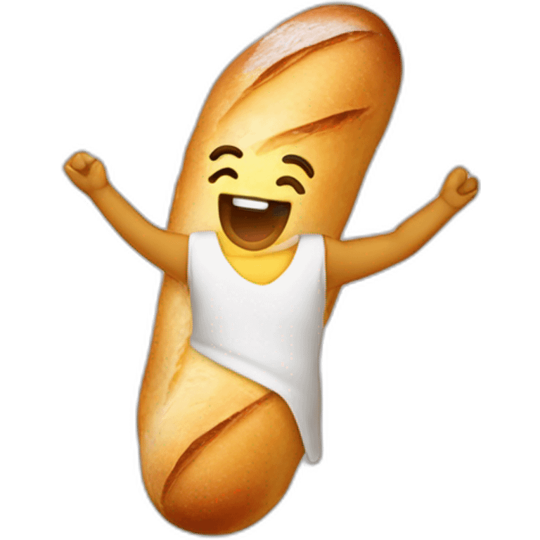 une baguette qui danse emoji