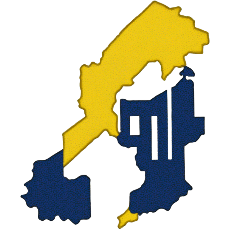 generate a drawing of the outline of the state of michigan and make it maize and blue emoji