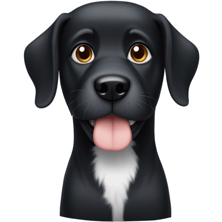 Black dog with white paws emoji