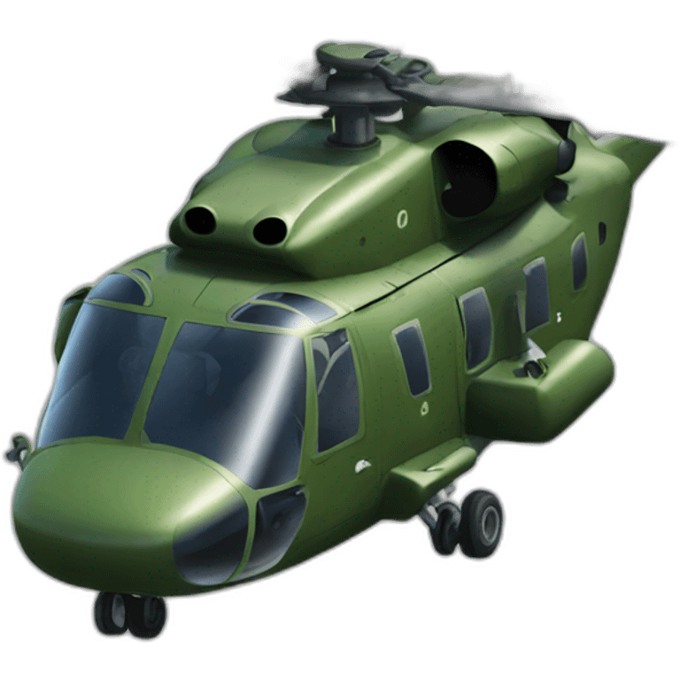 Combat green helicopter  emoji