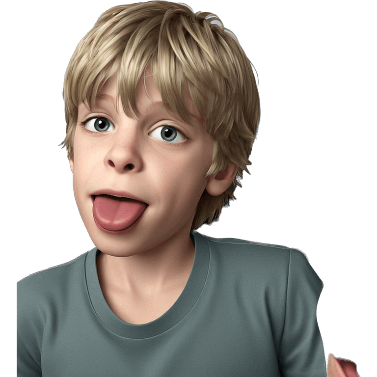 boy with tongue out indoors emoji