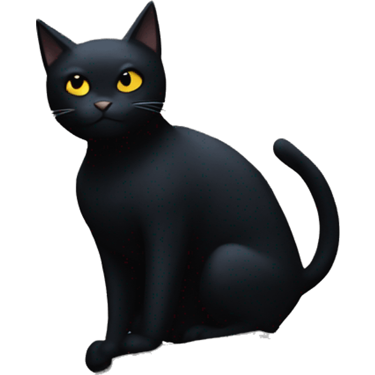 a dark black cat in a batman suit on a building emoji