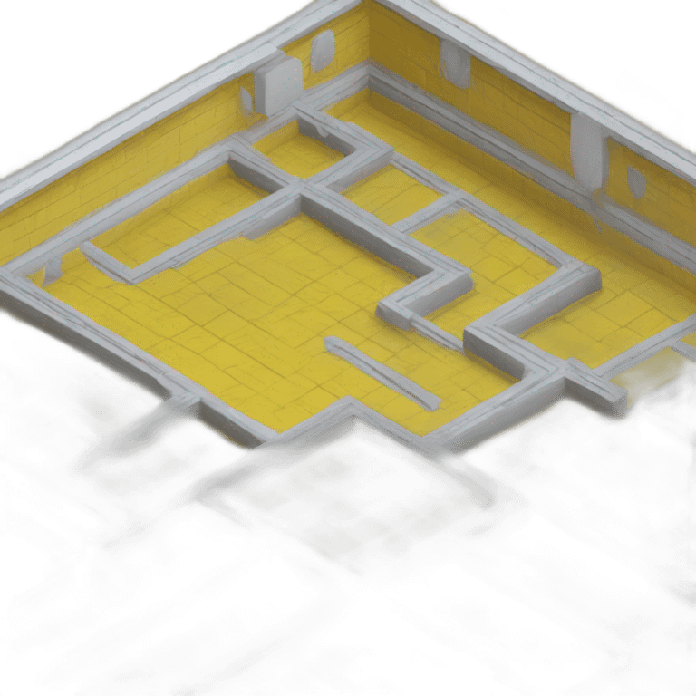 isometric square floor layout yellow lines border emoji